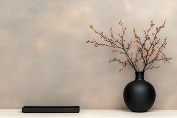 Autumn berries vase minimal decor