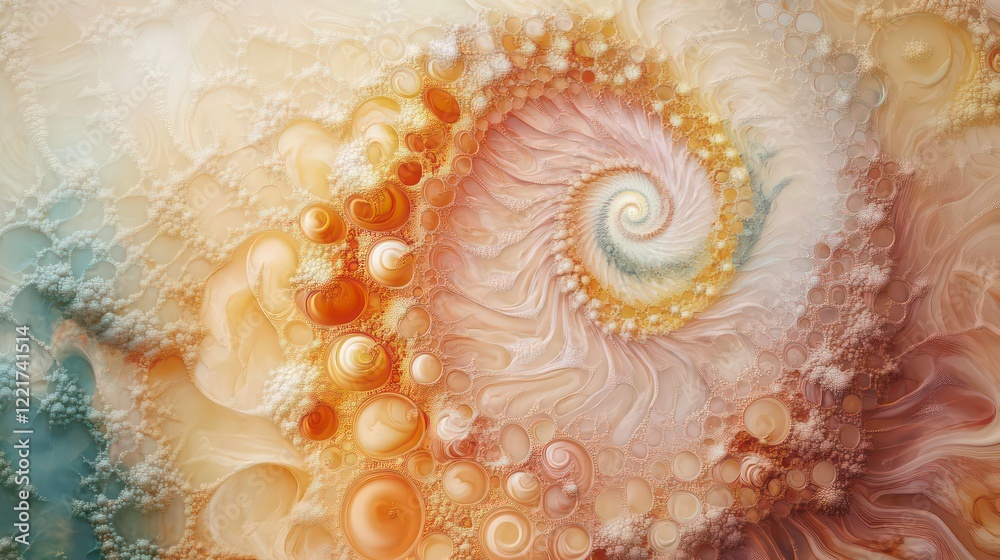 Wall mural a hypnotic spiral pattern, radiating outwards in calming colors, creating a sense of gentle movement