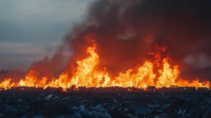 Fototapeta premium Pollution effects on ecosystems illustrated in a high-resolution image.
