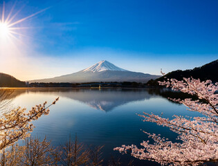 Generated image　湖面に映る逆さ富士