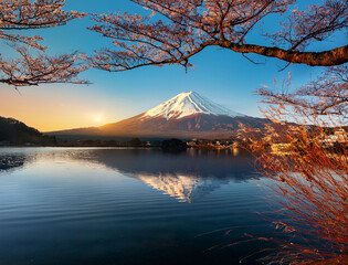 Generated image　湖面に映る逆さ富士