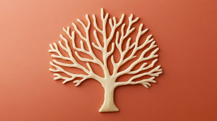 Naklejka premium Creative Brownie Treat Shaped Like a Tree with Intricate Branches Perfect for Celebrating Nature, Sweet Treats, and Fun Desserts in Culinary Photography