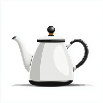 recommend clip art: White kettle modern teapot illustration kitchen decor design