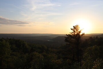 Golden hour over the forest in northern Minnesota