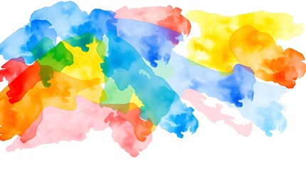 Vibrant Watercolor Blots Create a Colorful Abstract Design