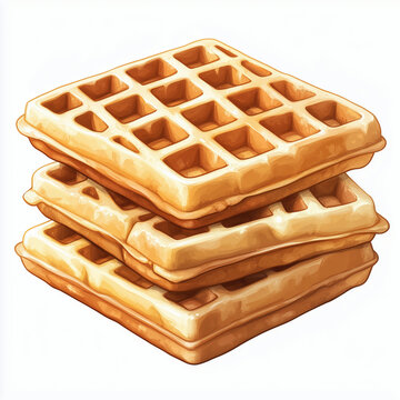 recommend clip art: Illustration of a stack of plain waffles
