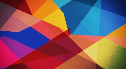 Obraz premium Geometric Symphony: A vibrant mosaic of intersecting lines and overlapping planes creates a dynamic composition of colors and shapes, evoking a sense of modern art and creative energy.