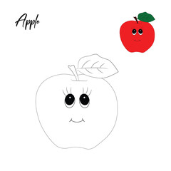 Apple Coloring Page From Sketch to Vibrant Vector Apple
