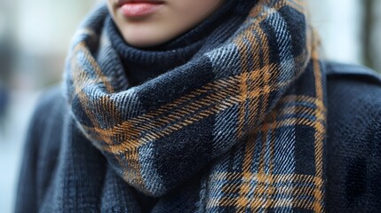 Fototapeta premium A vintage-inspired scarf updated with metallic threads and smart heating capabilities