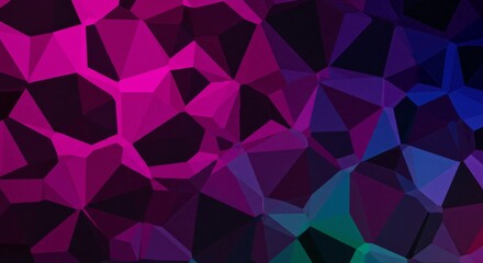 Obraz premium Geometric Abstract: A mesmerizing digital artwork featuring a vibrant, multi-colored geometric design with interconnected polygonal shapes. The intricate pattern creates depth.
