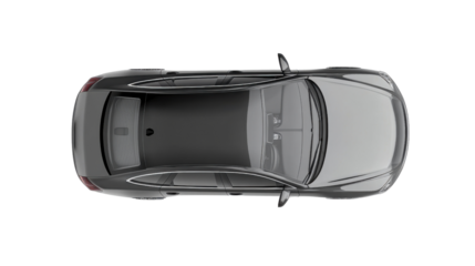 Gray abstract car top view on transparent background