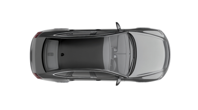 Gray abstract car top view on transparent background