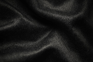 Fototapeta premium A simple and elegant black fabric background with soft folds and texture, creating a luxurious and minimalistic atmosphere.