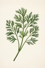 Fototapeta premium Vintage Botanical Engraving of Dill Sprigs and Seeds for Nature Lovers