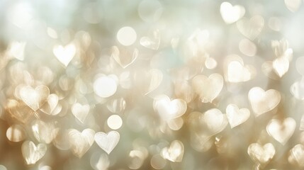 Obraz premium Soft Bokeh Hearts Background for Romantic and Love Themes