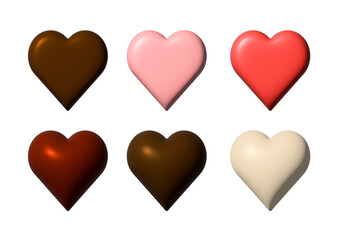 2種×3カラーの立体ハートデザイン