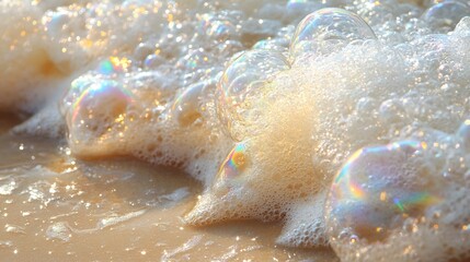 Foamy Prism: Bubbles and Rainbows along the Shoreline