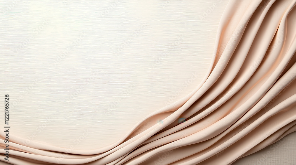 Poster clean cream colored backdrop with smooth flowing lines creates serene and elegant atmosphere, perfect for various design applications