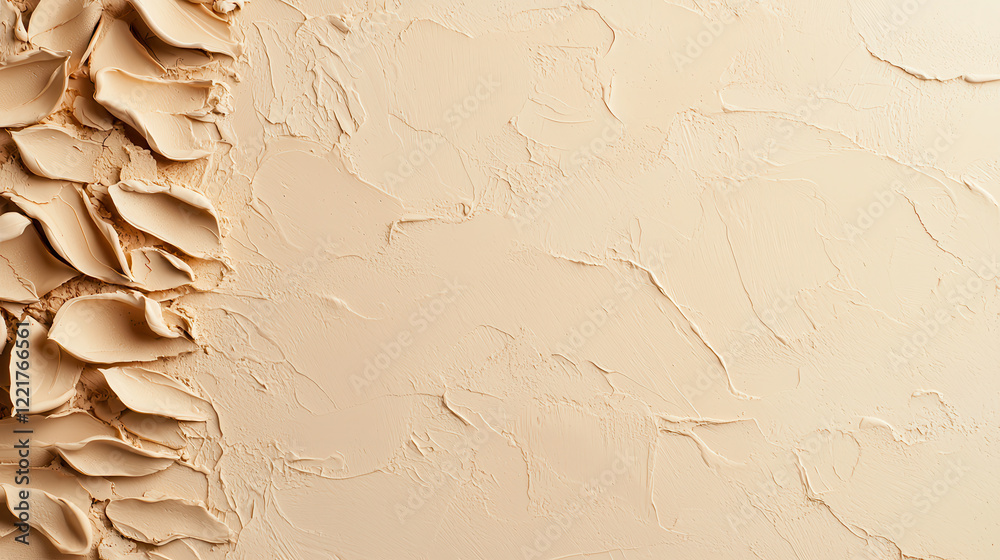 Poster Cream colored textured background with smooth and rough areas, ideal for design projects. subtle tones create sophisticated and neutral aesthetic