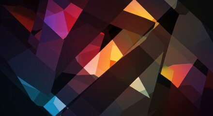 Geometric Prism: A captivating abstract composition of overlapping geometric shapes in a dazzling array of colors, creating a dynamic and modern visual effect.