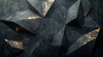 Abstract Dark Grey Geometric Wall Art Design
