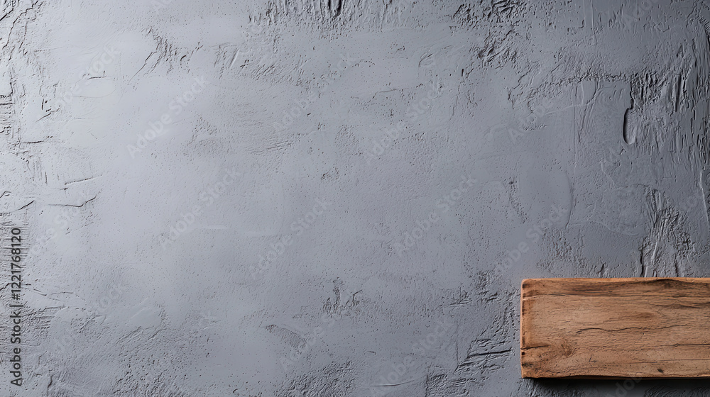 Aufkleber light gray textured background with wooden plank on side creates professional and modern look, ideal