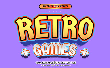 retro games 3d text effect cartoon style