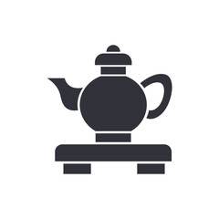 Chinese teapot solid icons, minimalist vector illustration ,simple transparent graphic element .Isolated on white background