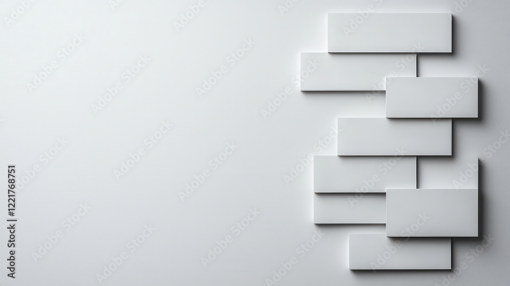 Poster Minimalist design featuring smooth gray background with balanced white rectangles. This composition evokes sense of calm and modernity, perfect for various creative projects