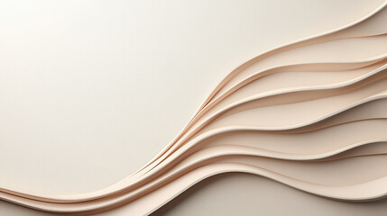 Obraz premium Elegant cream backdrop with smooth texture and flowing layers, creating serene and sophisticated atmosphere. Ideal for backgrounds and design projects