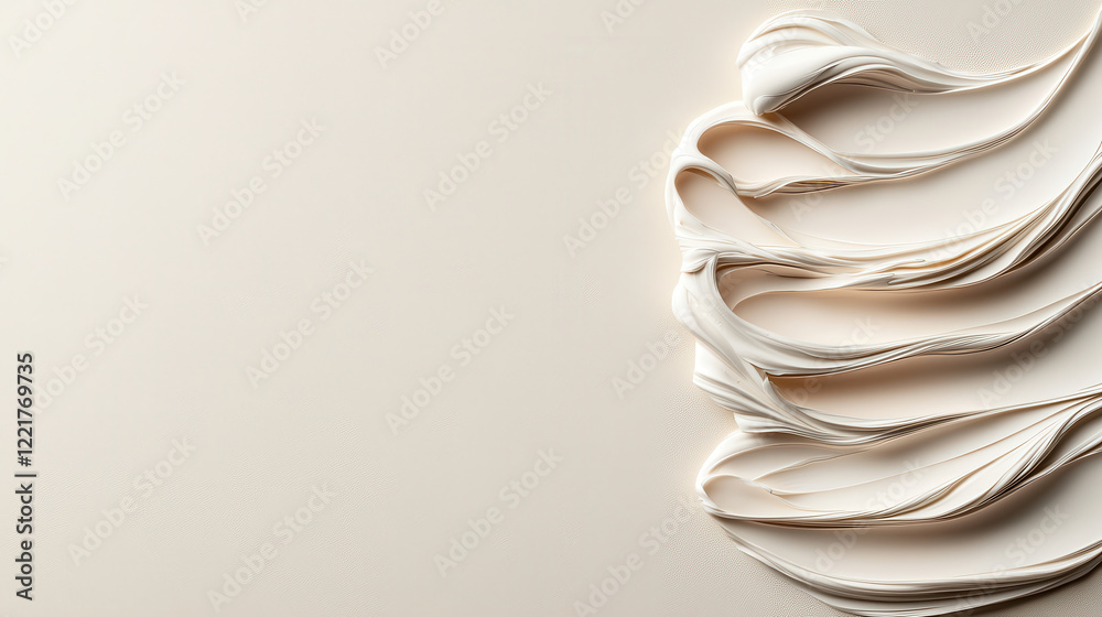 Fototapete Soft cream surface with fine abstract patterns and smooth textures, creating calming and elegant visual. Ideal for backgrounds or artistic projects