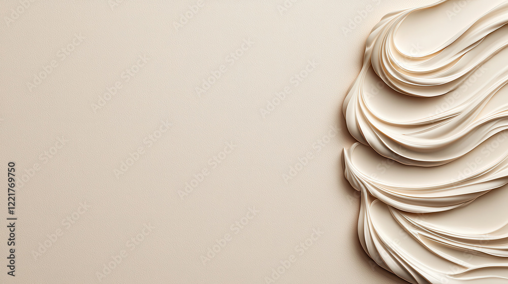 Poster Soft cream surface with fine abstract patterns and smooth textures, creating calming and elegant visual. Ideal for backgrounds or design elements