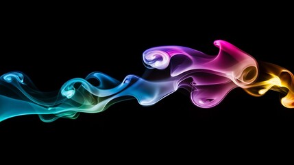 Colorful smoke swirls against a dark background abstract design 50 character