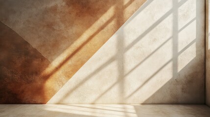 Sunlit Room with Beige and Brown Textured Walls