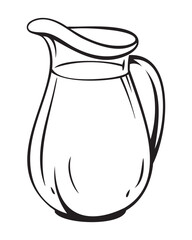 A simple line drawing of a glass pitcher, perfect for adding a touch of classic style to your designs.