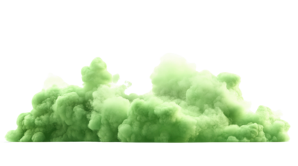 Green cloud on transparent background