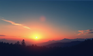 Fototapeta premium sunrise over the mountains