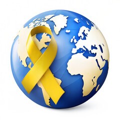 Blue and yellow world down syndrome day illustration design