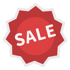 Sale banner flat icon isolated on white background.