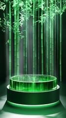 Serene Bamboo Forest Platform: A 3D Render of Tranquility