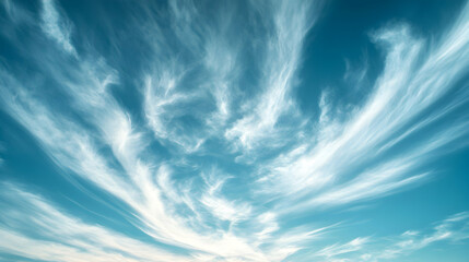 Soft White Clouds Over Clear Blue Sky with Natural Patterns