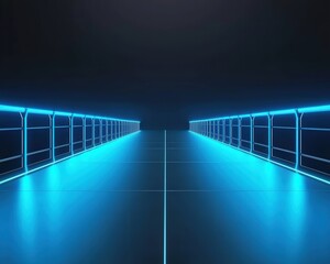 Fototapeta premium Glowing Bridge Between Two Platforms Representing Connection