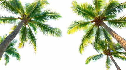 Tall Palm Trees Against a Clear Sky in Tropical Landscape View