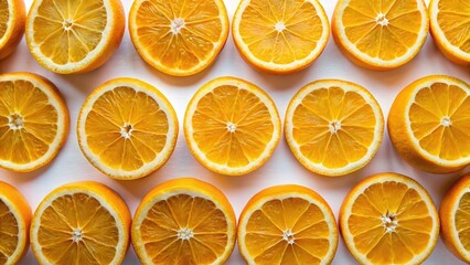 Obraz premium Vibrant Orange Slices in Modern Architectural Setting - AI Generated Stock Photo