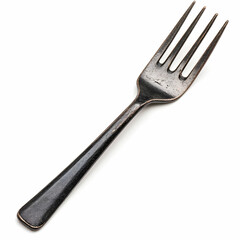 Black bronze fork, isolated, white background, cutlery