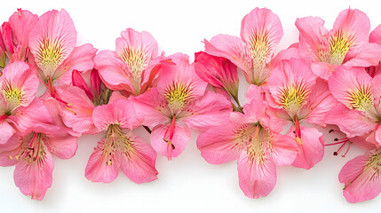 Beautiful Pink Flowers on White Background for Floral Design