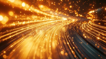 Golden Light Trails 2025 Abstract Background Futuristic Design Shiny Sparkle