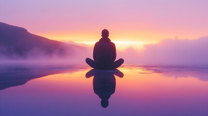 Serene Sunset Meditation Reflecting Calmness and Inner Peace
