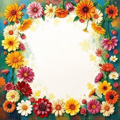 Obraz premium frame with flowers