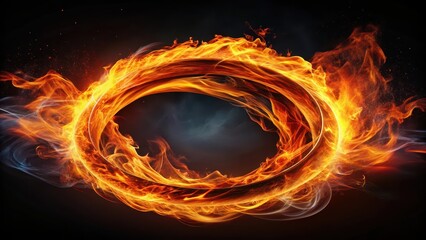 Fiery Ring of Abstract Inferno Dynamic Energy and Intense Heat with Swirling Flames and Smoke